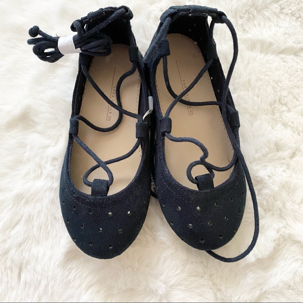 Zara Girls Suede- Like Lace Up Shoes